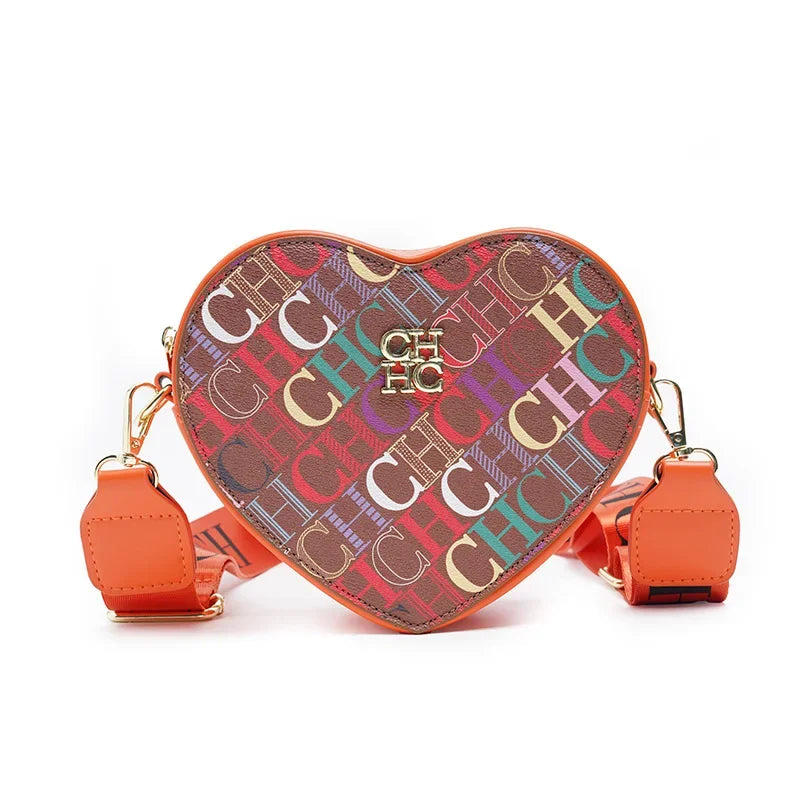 Ladies' Casual Exquisite Cute Style Shoulder Bag High-quality Ladies' Letter Printed Crossbody Bag Fashionable Heart-shaped Design