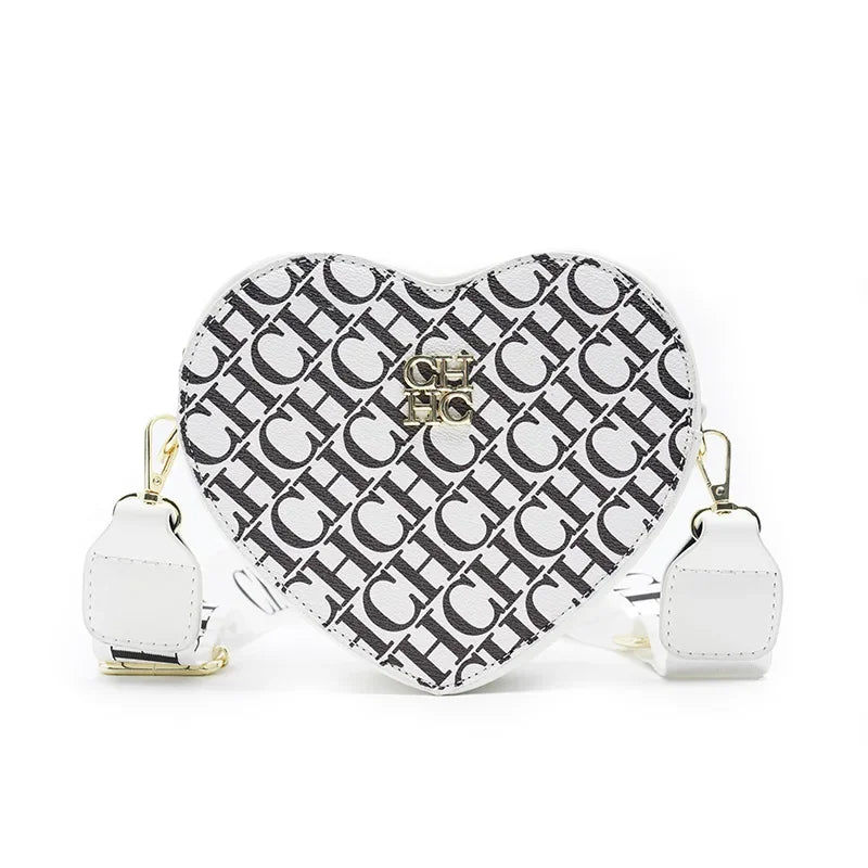 Ladies' Casual Exquisite Cute Style Shoulder Bag High-quality Ladies' Letter Printed Crossbody Bag Fashionable Heart-shaped Design