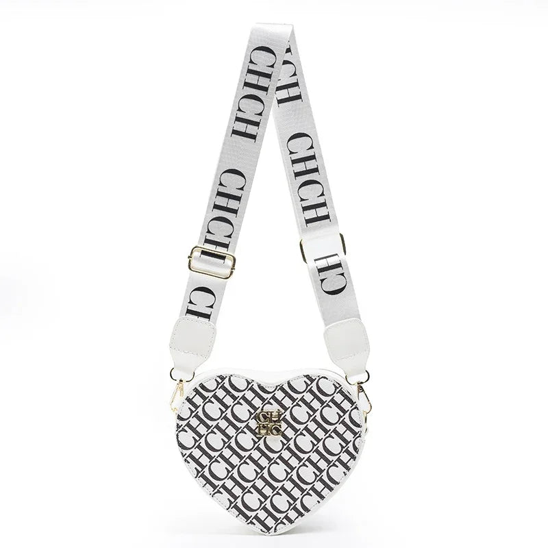 Ladies' Casual Exquisite Cute Style Shoulder Bag High-quality Ladies' Letter Printed Crossbody Bag Fashionable Heart-shaped Design