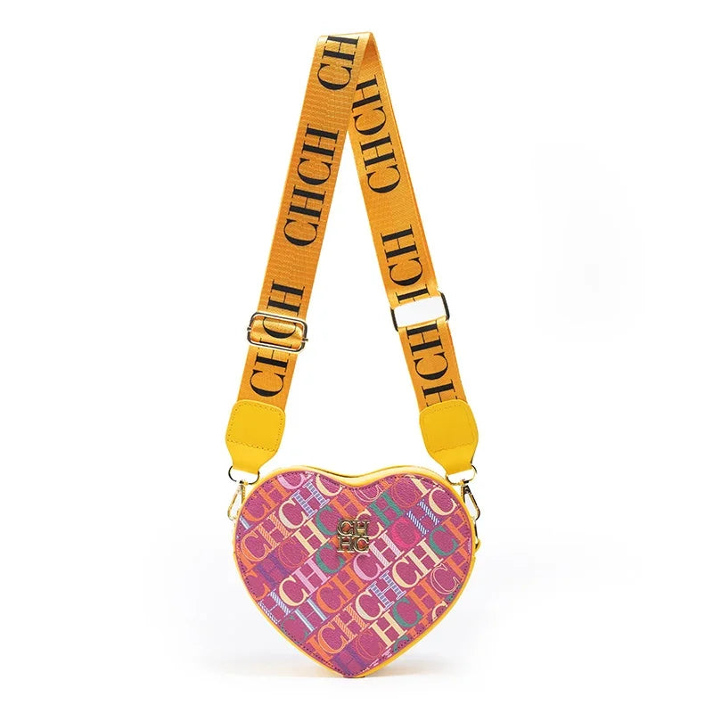 Ladies' Casual Exquisite Cute Style Shoulder Bag High-quality Ladies' Letter Printed Crossbody Bag Fashionable Heart-shaped Design
