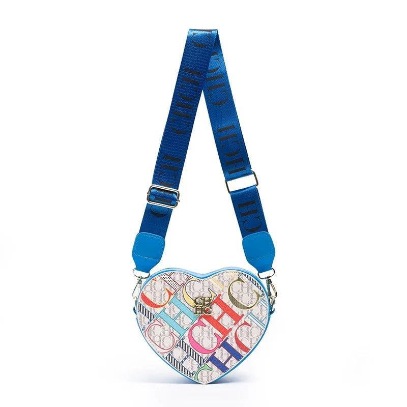 Ladies' Casual Exquisite Cute Style Shoulder Bag High-quality Ladies' Letter Printed Crossbody Bag Fashionable Heart-shaped Design
