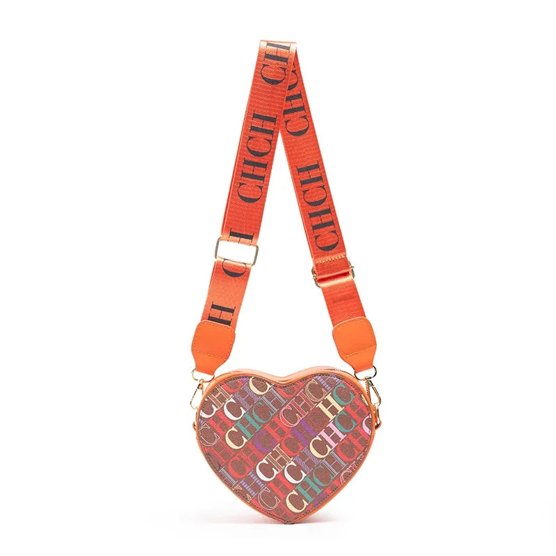 Ladies' Casual Exquisite Cute Style Shoulder Bag High-quality Ladies' Letter Printed Crossbody Bag Fashionable Heart-shaped Design