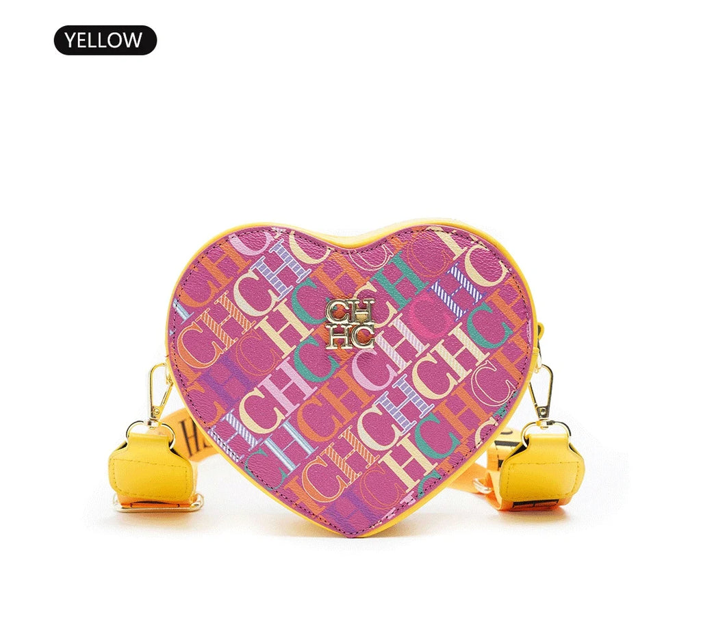 Ladies' Casual Exquisite Cute Style Shoulder Bag High-quality Ladies' Letter Printed Crossbody Bag Fashionable Heart-shaped Design