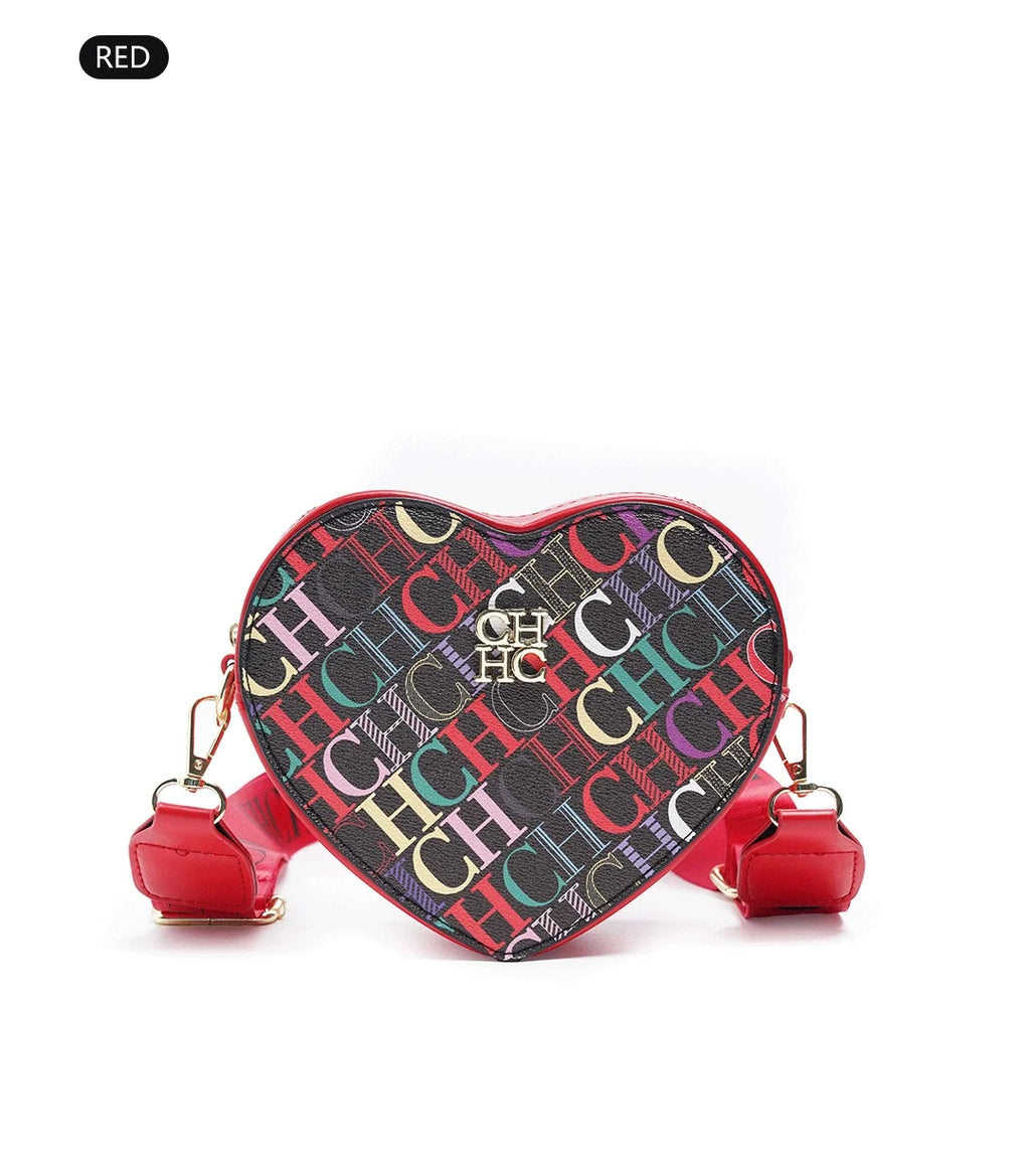 Ladies' Casual Exquisite Cute Style Shoulder Bag High-quality Ladies' Letter Printed Crossbody Bag Fashionable Heart-shaped Design