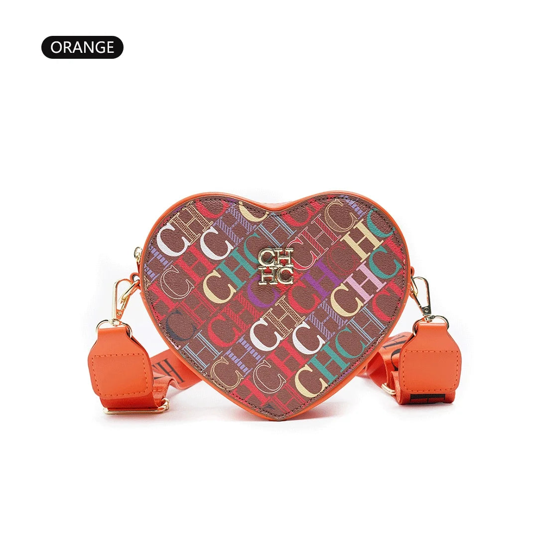 Ladies' Casual Exquisite Cute Style Shoulder Bag High-quality Ladies' Letter Printed Crossbody Bag Fashionable Heart-shaped Design