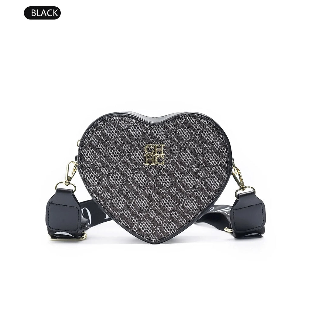 Ladies' Casual Exquisite Cute Style Shoulder Bag High-quality Ladies' Letter Printed Crossbody Bag Fashionable Heart-shaped Design
