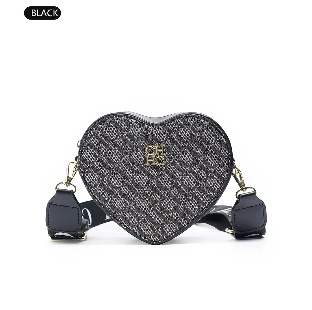 Ladies' Casual Exquisite Cute Style Shoulder Bag High-quality Ladies' Letter Printed Crossbody Bag Fashionable Heart-shaped Design