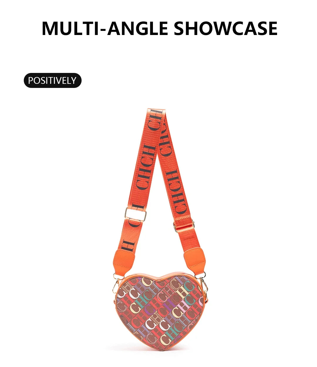Ladies' Casual Exquisite Cute Style Shoulder Bag High-quality Ladies' Letter Printed Crossbody Bag Fashionable Heart-shaped Design