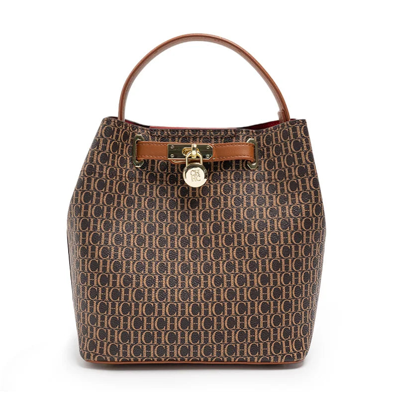 Exquisite High-quality Leather Letter Pattern Solid Color Letter Print Women's Handbag Fashionable Multifunctional Women's Handbag with Zipper Interior