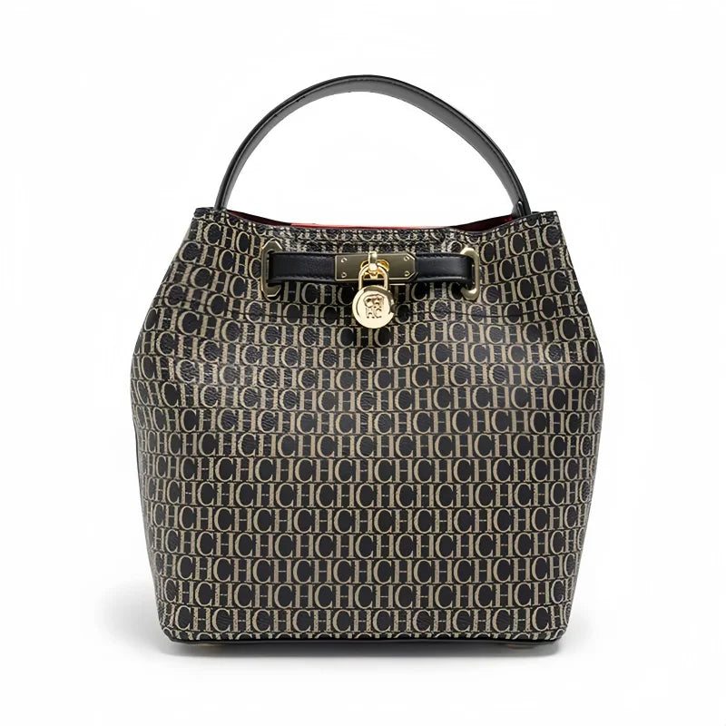 Exquisite High-quality Leather Letter Pattern Solid Color Letter Print Women's Handbag Fashionable Multifunctional Women's Handbag with Zipper Interior