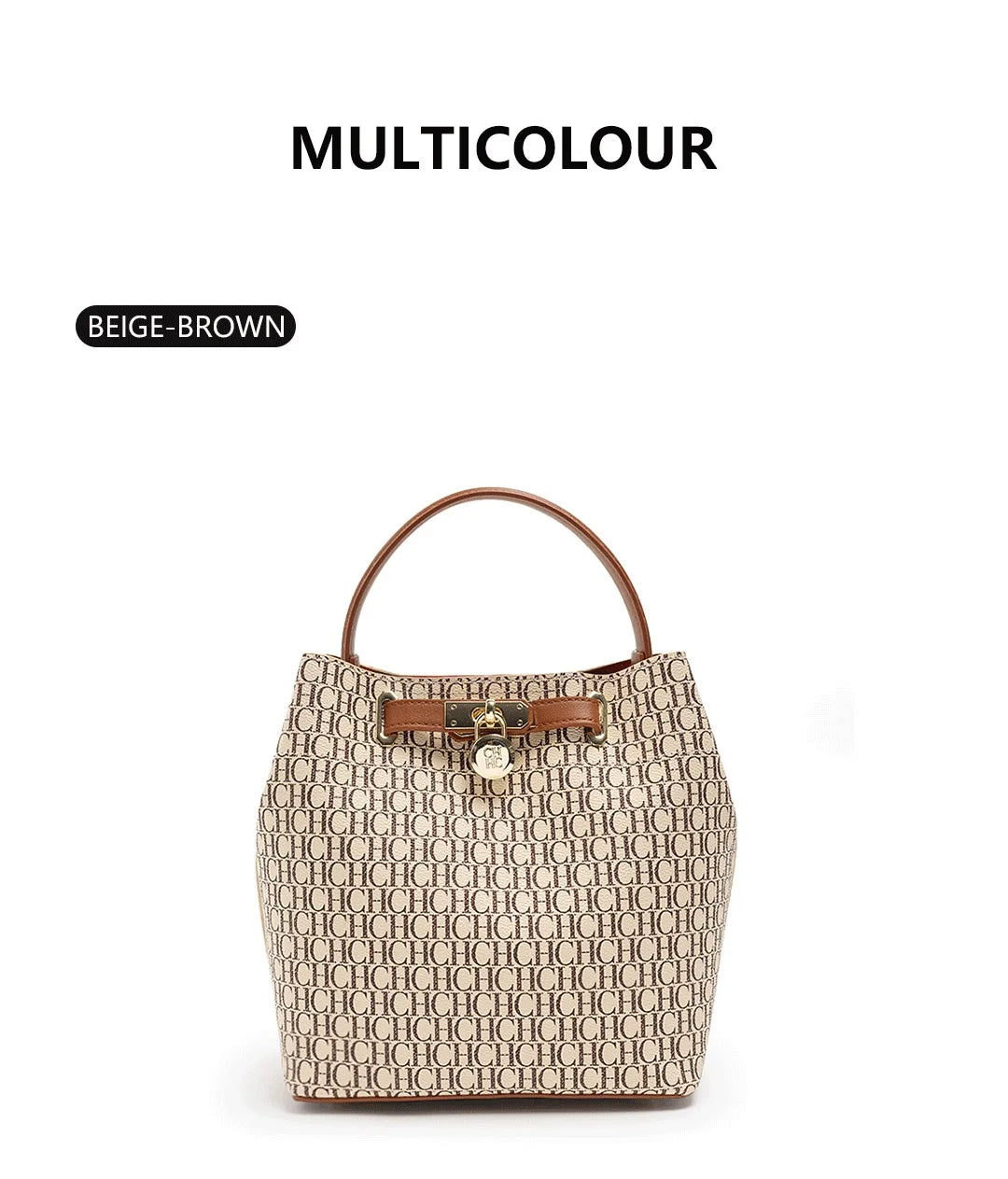 Exquisite High-quality Leather Letter Pattern Solid Color Letter Print Women's Handbag Fashionable Multifunctional Women's Handbag with Zipper Interior