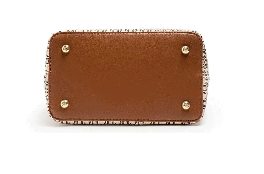 Exquisite High-quality Leather Letter Pattern Solid Color Letter Print Women's Handbag Fashionable Multifunctional Women's Handbag with Zipper Interior