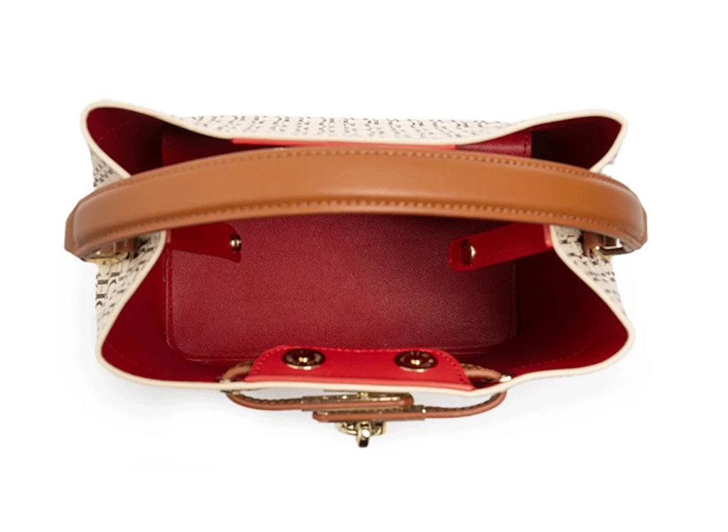 Exquisite High-quality Leather Letter Pattern Solid Color Letter Print Women's Handbag Fashionable Multifunctional Women's Handbag with Zipper Interior