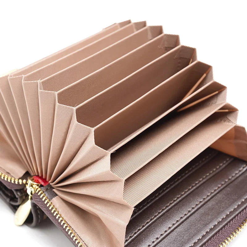 Exquisite Letterhead Printing Style Women's Card Holder High-end Simple Solid Color Designer Women's Wallet Fashionable and Elegant Short Wallet