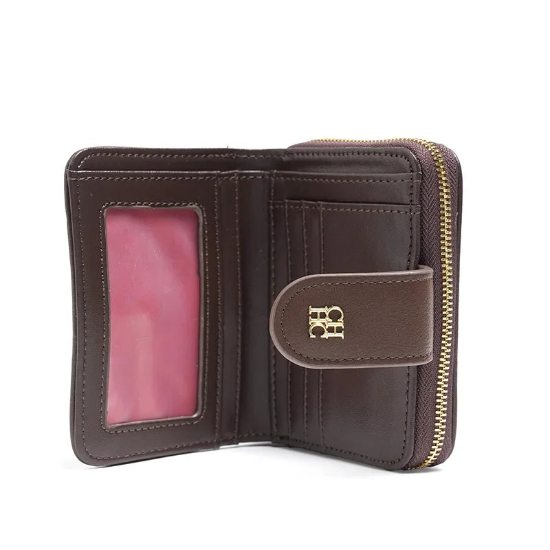 Exquisite Letterhead Printing Style Women's Card Holder High-end Simple Solid Color Designer Women's Wallet Fashionable and Elegant Short Wallet