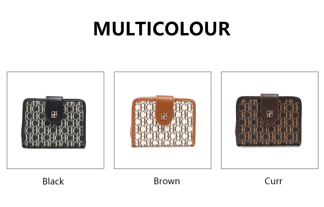 Exquisite Letterhead Printing Style Women's Card Holder High-end Simple Solid Color Designer Women's Wallet Fashionable and Elegant Short Wallet