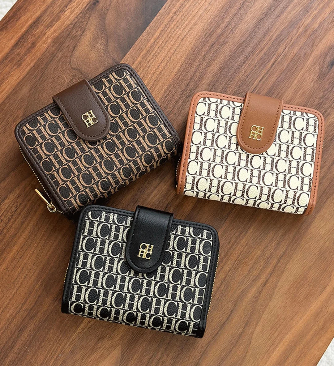 Exquisite Letterhead Printing Style Women's Card Holder High-end Simple Solid Color Designer Women's Wallet Fashionable and Elegant Short Wallet