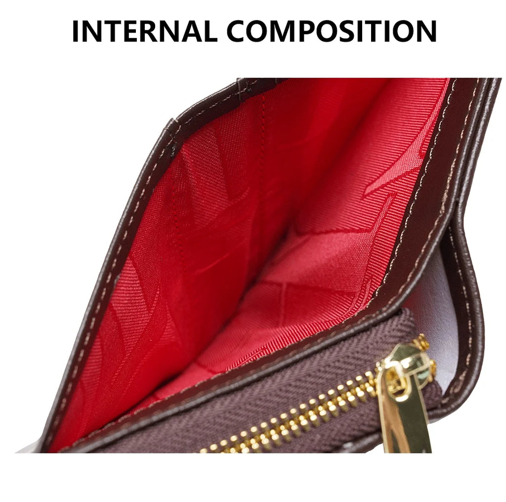 Exquisite Letterhead Printing Style Women's Card Holder High-end Simple Solid Color Designer Women's Wallet Fashionable and Elegant Short Wallet