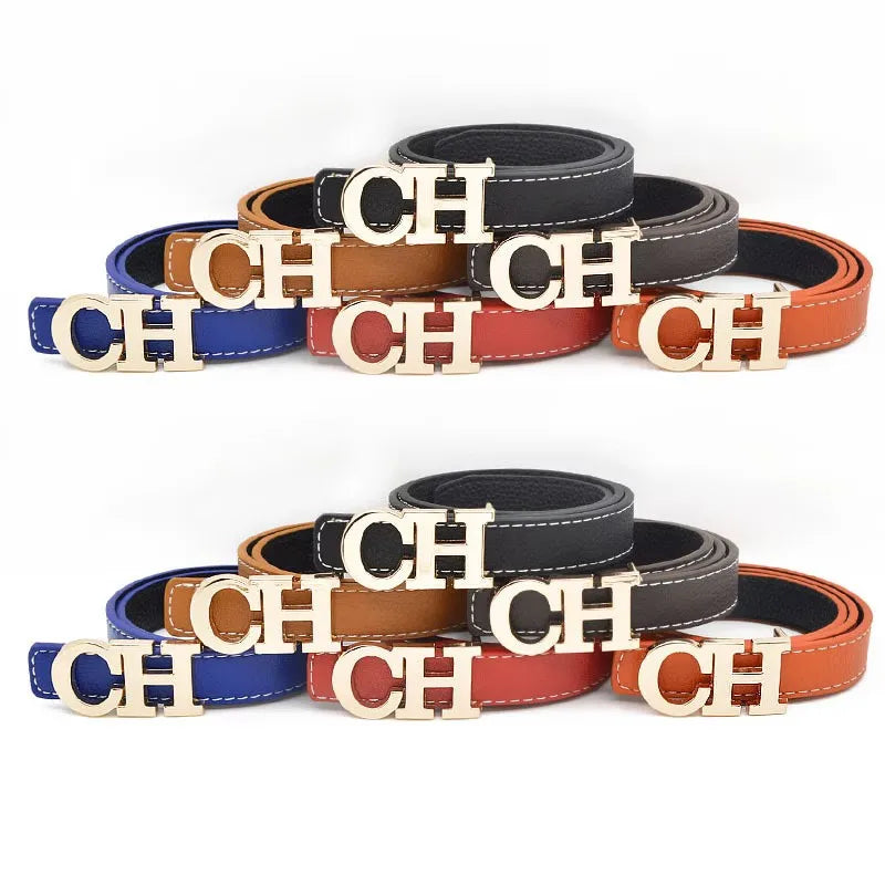 Exquisite High-quality Classic Solid Color Logo Waistband Fashionable Trendy Multifunctional Multi-purpose Elegant Leather Unisex