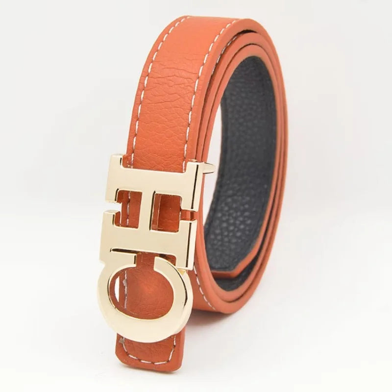 Exquisite High-quality Classic Solid Color Logo Waistband Fashionable Trendy Multifunctional Multi-purpose Elegant Leather Unisex