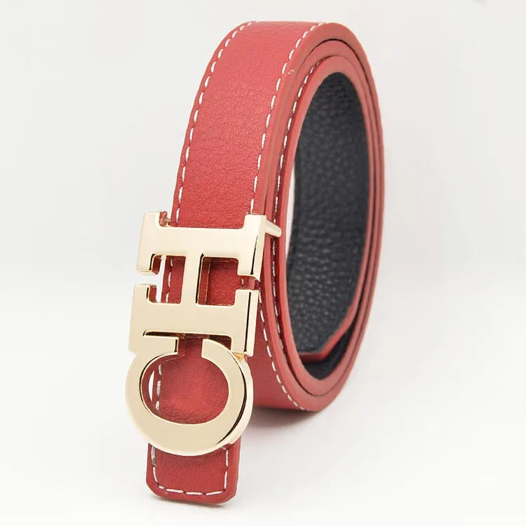 Exquisite High-quality Classic Solid Color Logo Waistband Fashionable Trendy Multifunctional Multi-purpose Elegant Leather Unisex