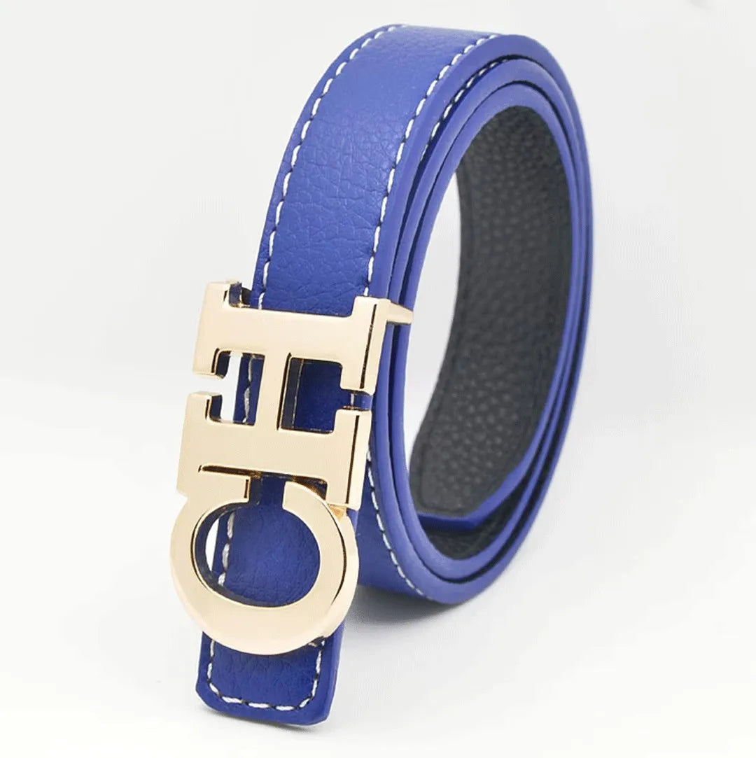 Exquisite High-quality Classic Solid Color Logo Waistband Fashionable Trendy Multifunctional Multi-purpose Elegant Leather Unisex