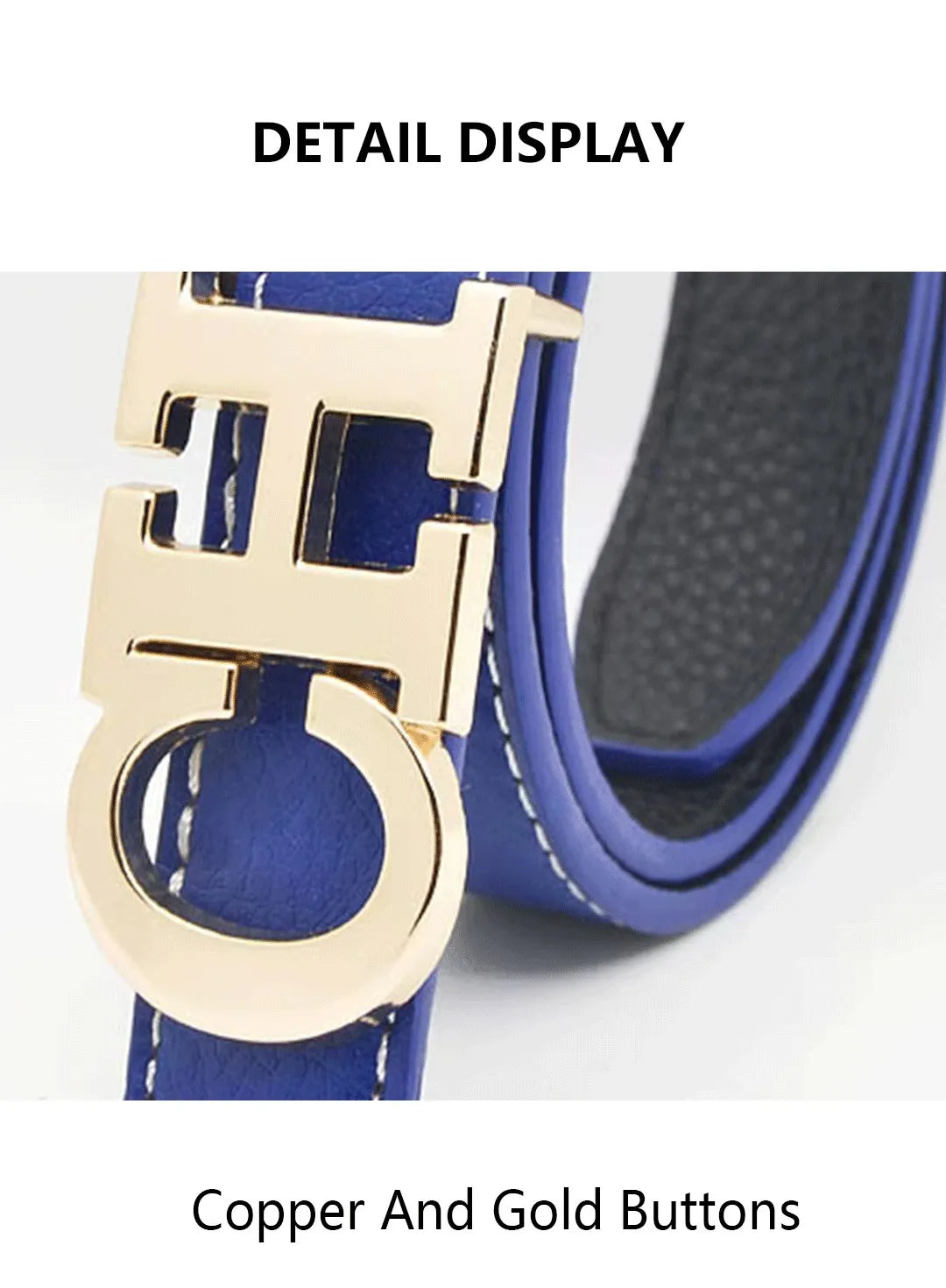 Exquisite High-quality Classic Solid Color Logo Waistband Fashionable Trendy Multifunctional Multi-purpose Elegant Leather Unisex