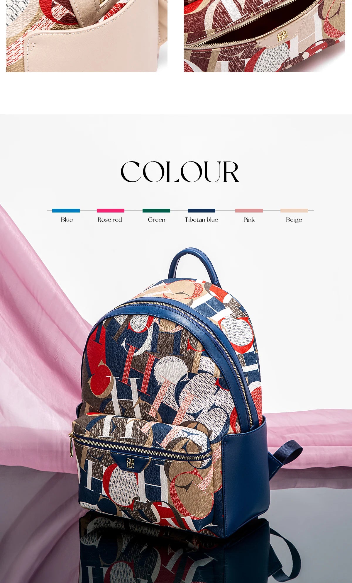 Exquisite High-quality Unique Printed Design Sturdy Durable Fashionable Women's Backpack New Luxury Large Capacity Printed Travel Bag
