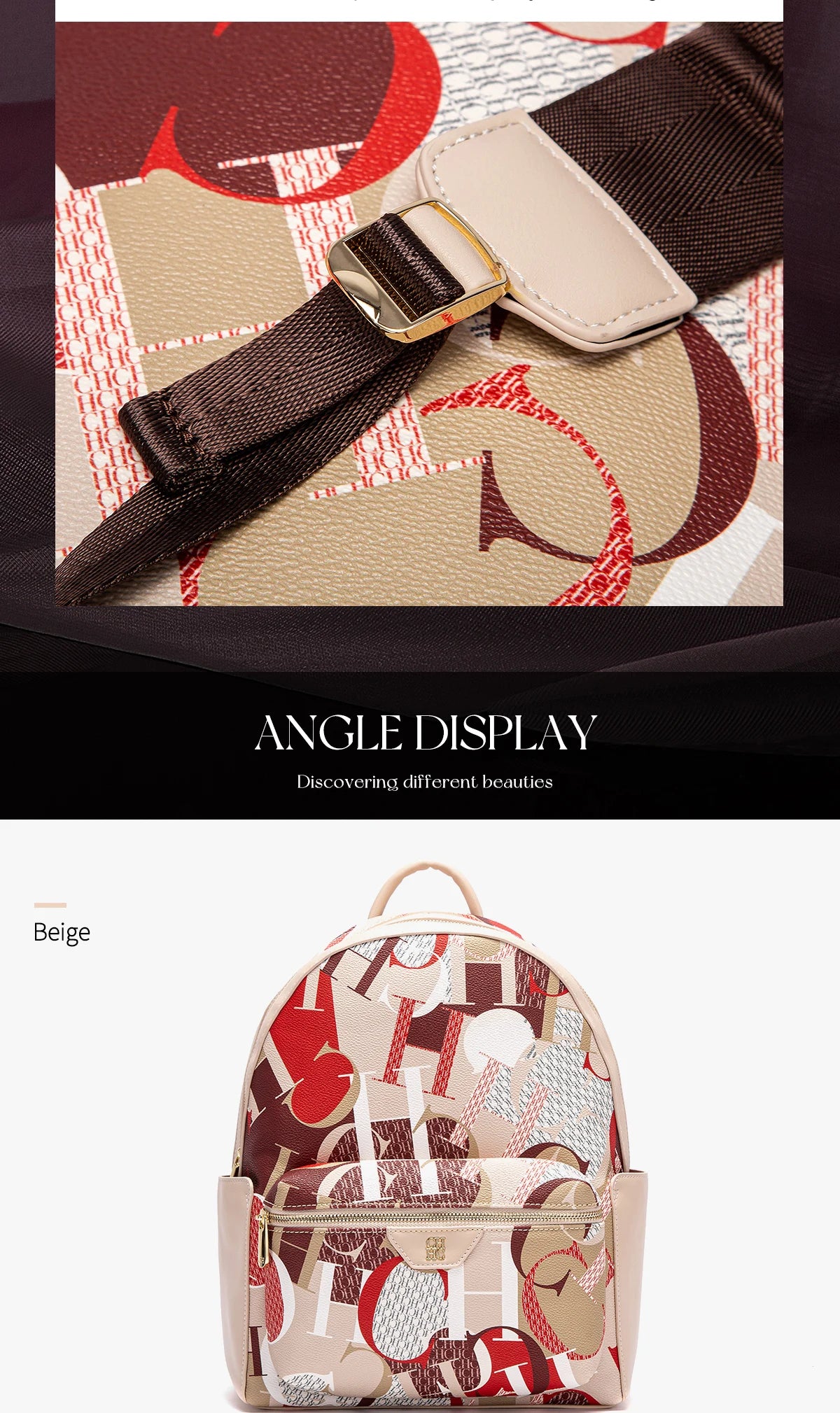 Exquisite High-quality Unique Printed Design Sturdy Durable Fashionable Women's Backpack New Luxury Large Capacity Printed Travel Bag