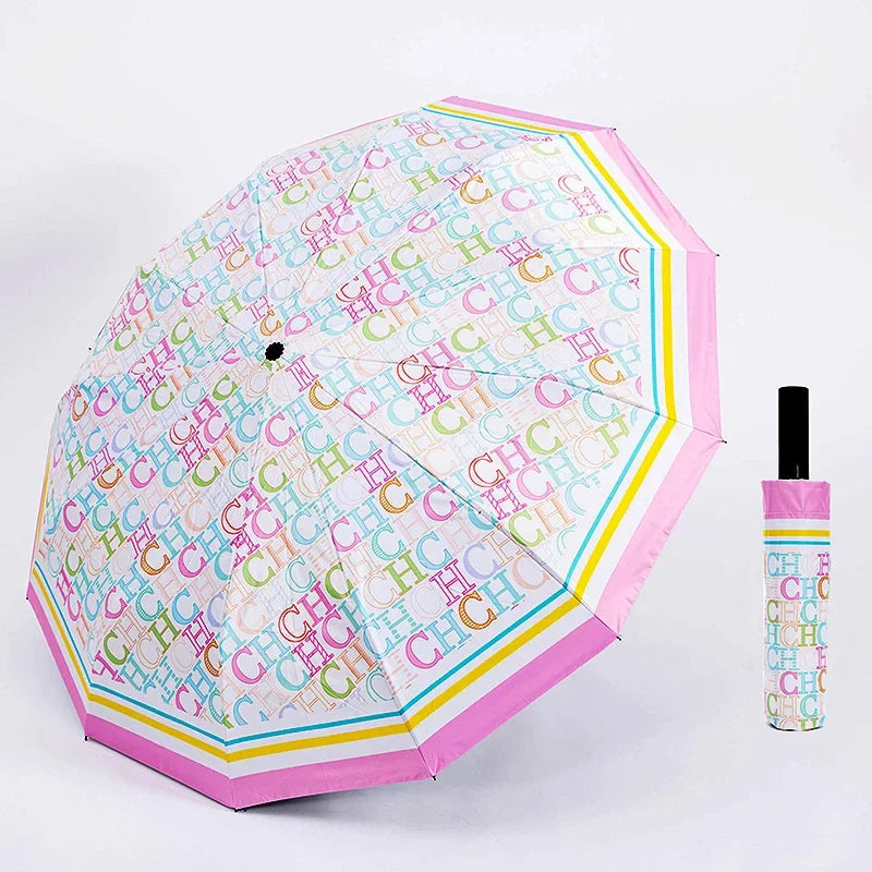 Exquisite and High-quality Semi-automatic Umbrella Letter Printing Design Simple and Fashionable Style Easy To Carry Multifunctional Umbrella