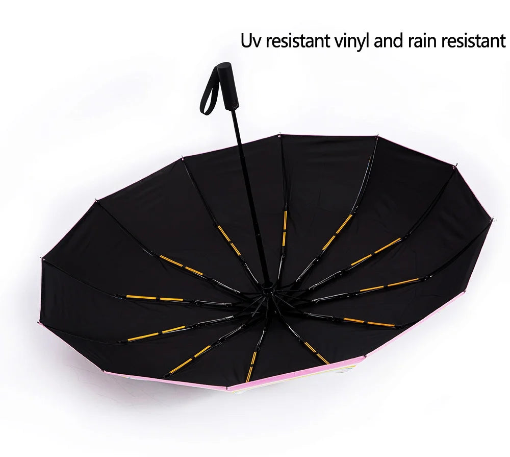 Exquisite and High-quality Semi-automatic Umbrella Letter Printing Design Simple and Fashionable Style Easy To Carry Multifunctional Umbrella
