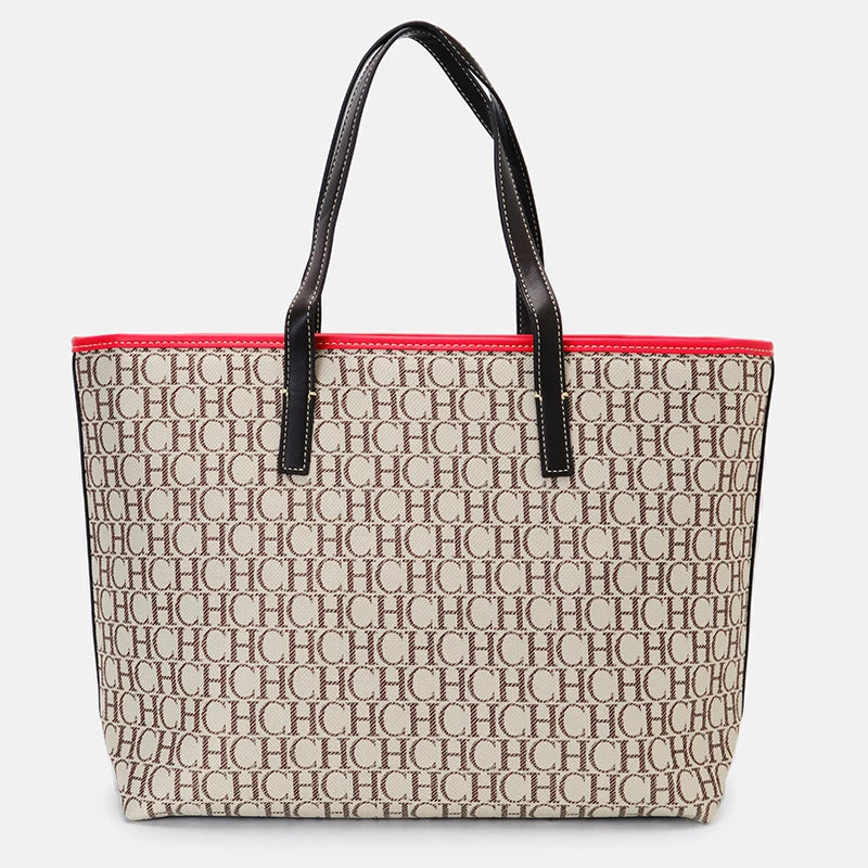 CH Knitting Pattern Design High Quality Ladies Handbag Letter Zipper Brand Fashion Elegant Large Capacity Ladies Shoulder Bag