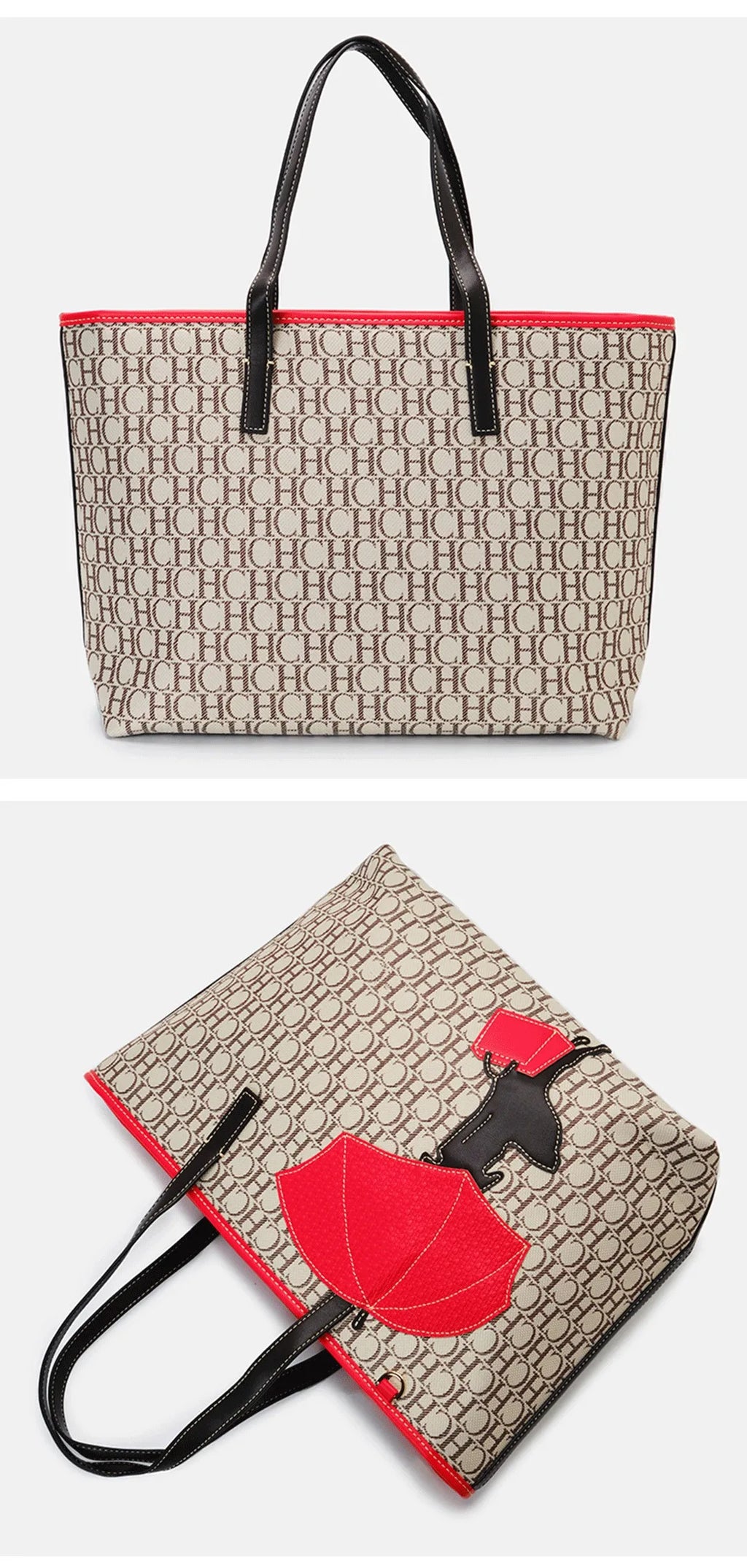 CH Knitting Pattern Design High Quality Ladies Handbag Letter Zipper Brand Fashion Elegant Large Capacity Ladies Shoulder Bag