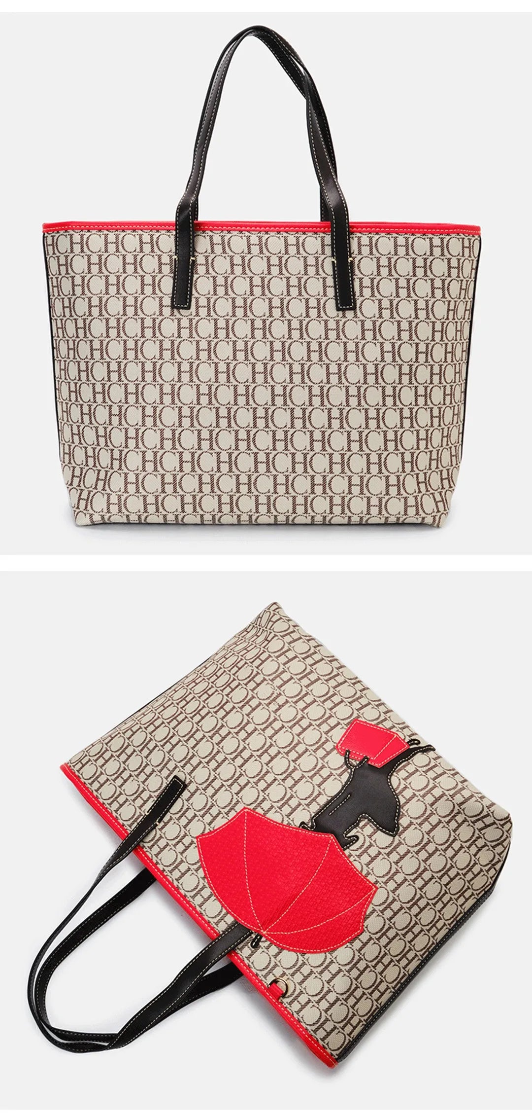 CH Knitting Pattern Design High Quality Ladies Handbag Letter Zipper Brand Fashion Elegant Large Capacity Ladies Shoulder Bag