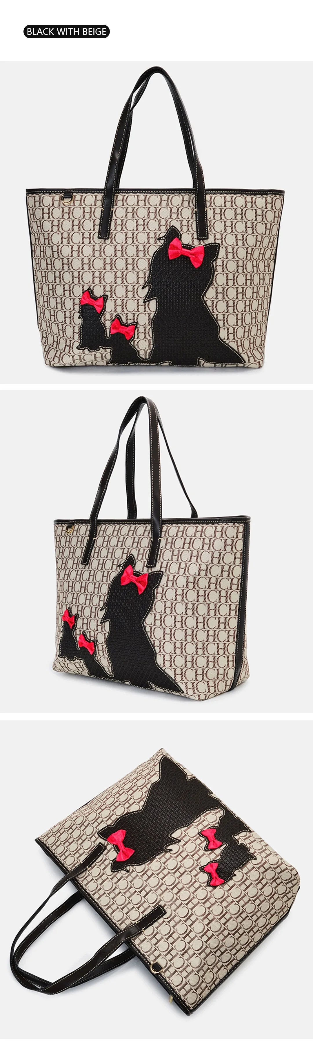 CH Knitting Pattern Design High Quality Ladies Handbag Letter Zipper Brand Fashion Elegant Large Capacity Ladies Shoulder Bag