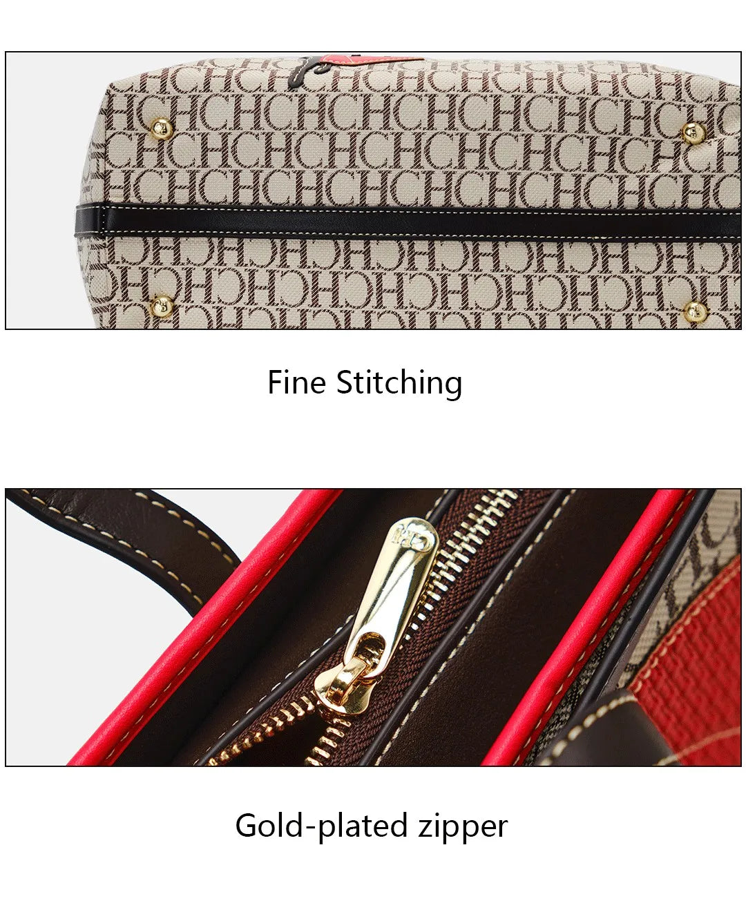 CH Knitting Pattern Design High Quality Ladies Handbag Letter Zipper Brand Fashion Elegant Large Capacity Ladies Shoulder Bag