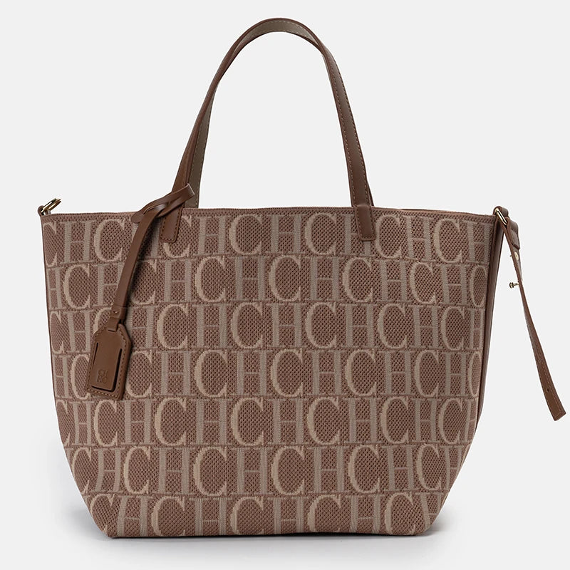 CH Women's Brand Fashion Letter Print Popular Large Capacity Tote Bag Versatile Elegant Casual Shopping High Quality Ladies Bag