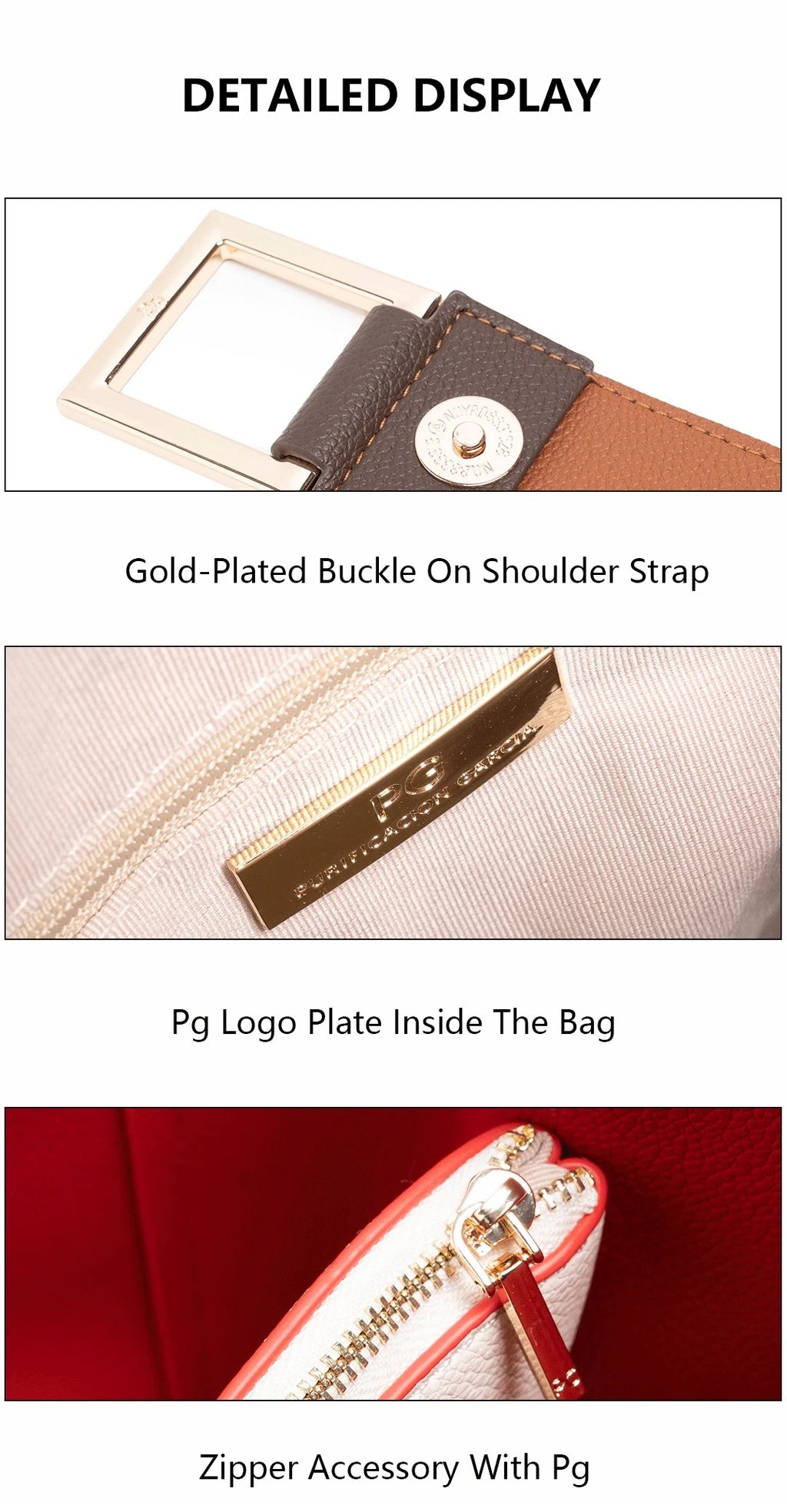 PG Women's Exquisite Luxury Handbag Niche Brand Design 2025 New Fashionable Casual Daily Commuting Women's Handbag Full Shoulder Bag