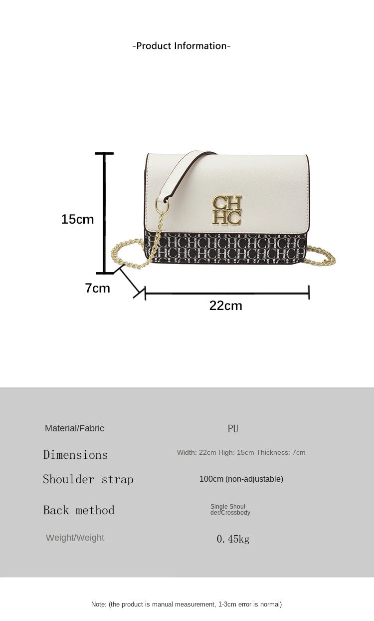 CH Classic Women's Multicolor Embossed Tote Bag Crossbody Bag Fashion Luxury Brand Women's Shoulder Bag in Solid Color Design