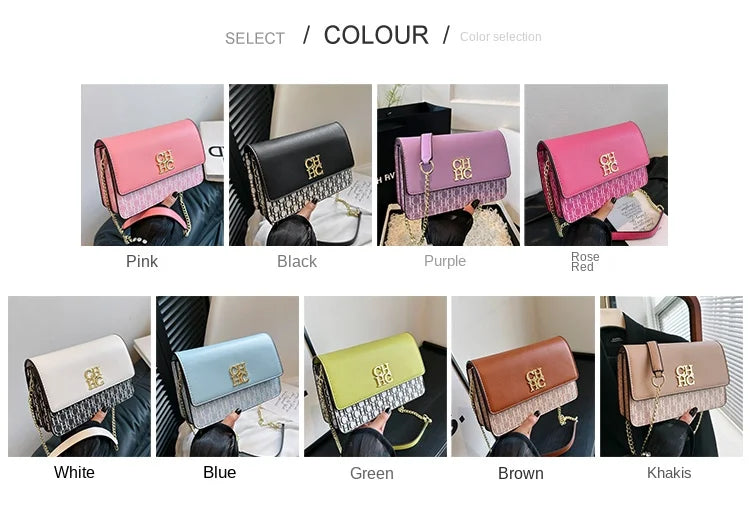 CH Classic Women's Multicolor Embossed Tote Bag Crossbody Bag Fashion Luxury Brand Women's Shoulder Bag in Solid Color Design