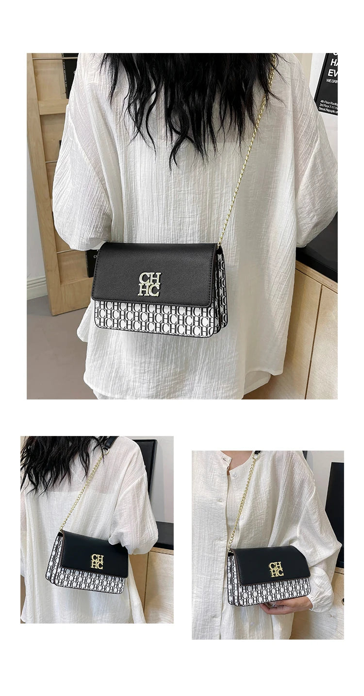 CH Classic Women's Multicolor Embossed Tote Bag Crossbody Bag Fashion Luxury Brand Women's Shoulder Bag in Solid Color Design