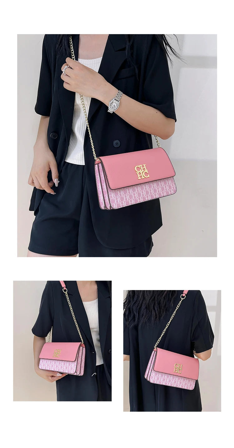CH Classic Women's Multicolor Embossed Tote Bag Crossbody Bag Fashion Luxury Brand Women's Shoulder Bag in Solid Color Design
