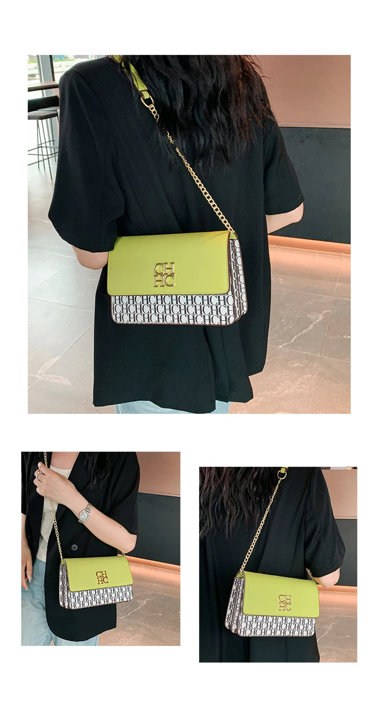 CH Classic Women's Multicolor Embossed Tote Bag Crossbody Bag Fashion Luxury Brand Women's Shoulder Bag in Solid Color Design