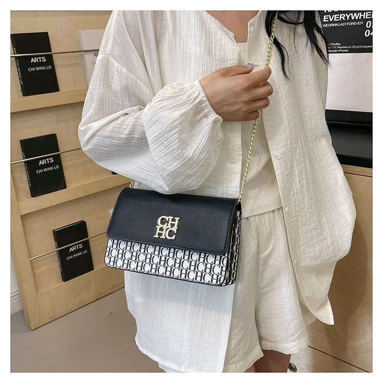 CH Classic Women's Multicolor Embossed Tote Bag Crossbody Bag Fashion Luxury Brand Women's Shoulder Bag in Solid Color Design