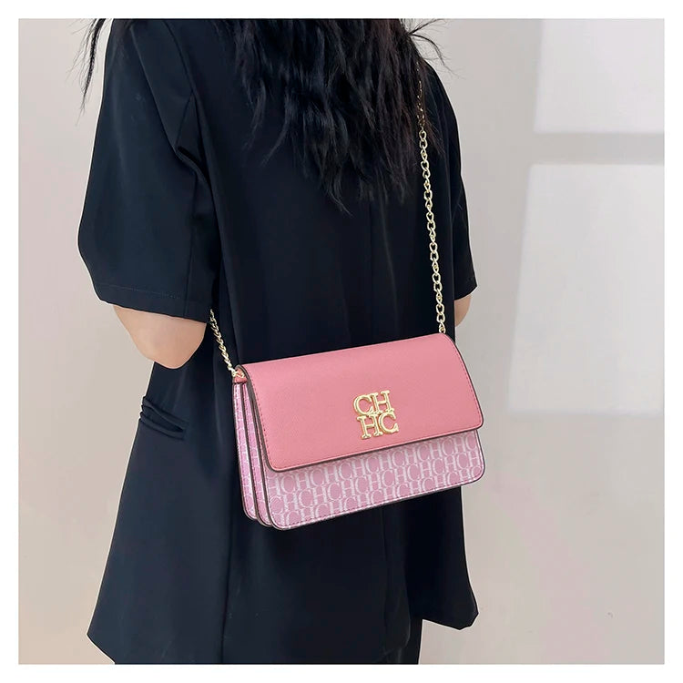 CH Classic Women's Multicolor Embossed Tote Bag Crossbody Bag Fashion Luxury Brand Women's Shoulder Bag in Solid Color Design