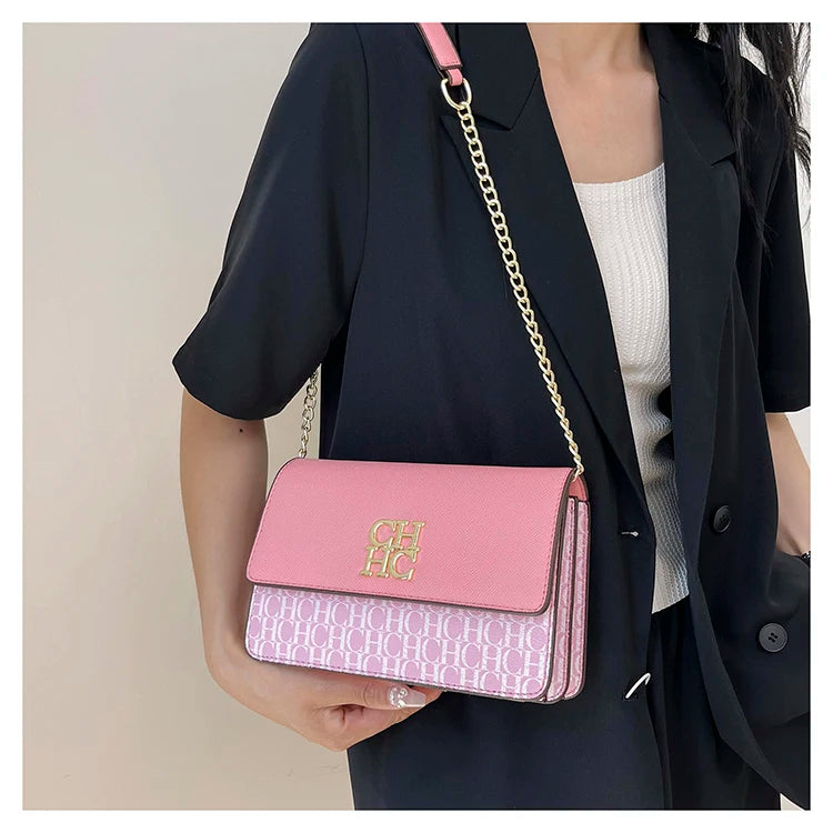 CH Classic Women's Multicolor Embossed Tote Bag Crossbody Bag Fashion Luxury Brand Women's Shoulder Bag in Solid Color Design