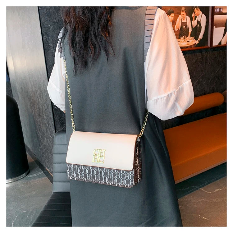 CH Classic Women's Multicolor Embossed Tote Bag Crossbody Bag Fashion Luxury Brand Women's Shoulder Bag in Solid Color Design
