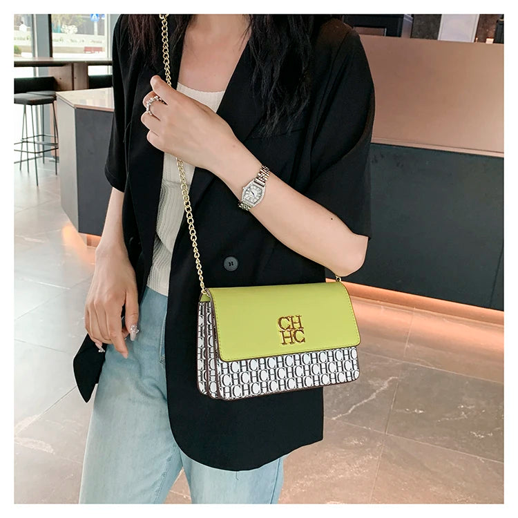 CH Classic Women's Multicolor Embossed Tote Bag Crossbody Bag Fashion Luxury Brand Women's Shoulder Bag in Solid Color Design