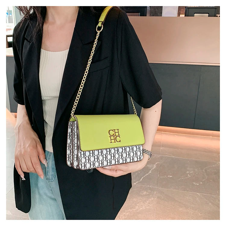 CH Classic Women's Multicolor Embossed Tote Bag Crossbody Bag Fashion Luxury Brand Women's Shoulder Bag in Solid Color Design