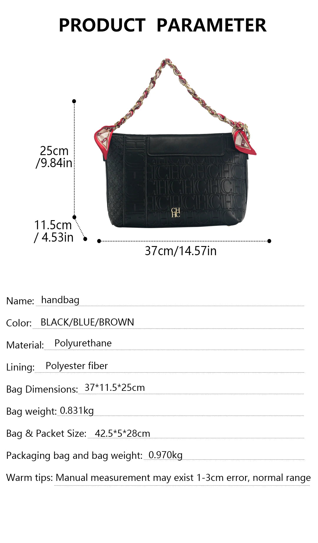 CH Fashion Chain Colour-Block Letter Print Wrap Silk Silk Scarf Tote Bag 2025 New Classic Square Shoulder Bag